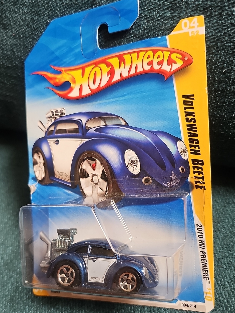 Hot Wheels Volkswagen Beetle 2010 HW Premiere Blue & White